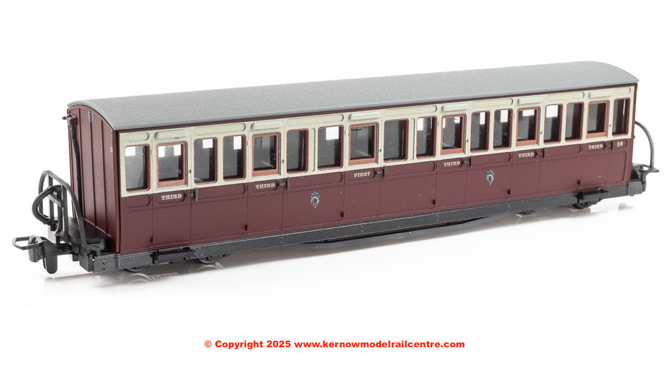 GR602B Peco FR Short Bowsider Bogie Coach - Red & Cream No.18