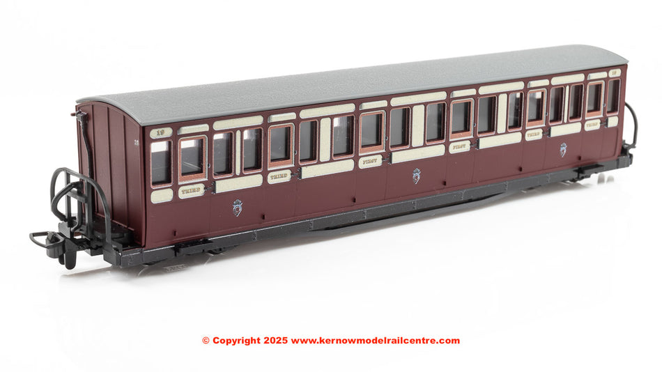GR622A Peco FR Long Bowsider Bogie Coach - Red & Cream No.19