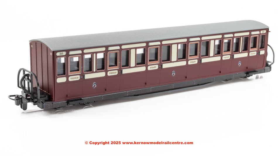 GR622B Peco FR Long Bowsider Bogie Coach - Red & Cream No.20