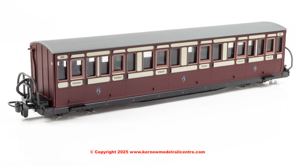 GR622B Peco FR Long Bowsider Bogie Coach - Red & Cream No.20