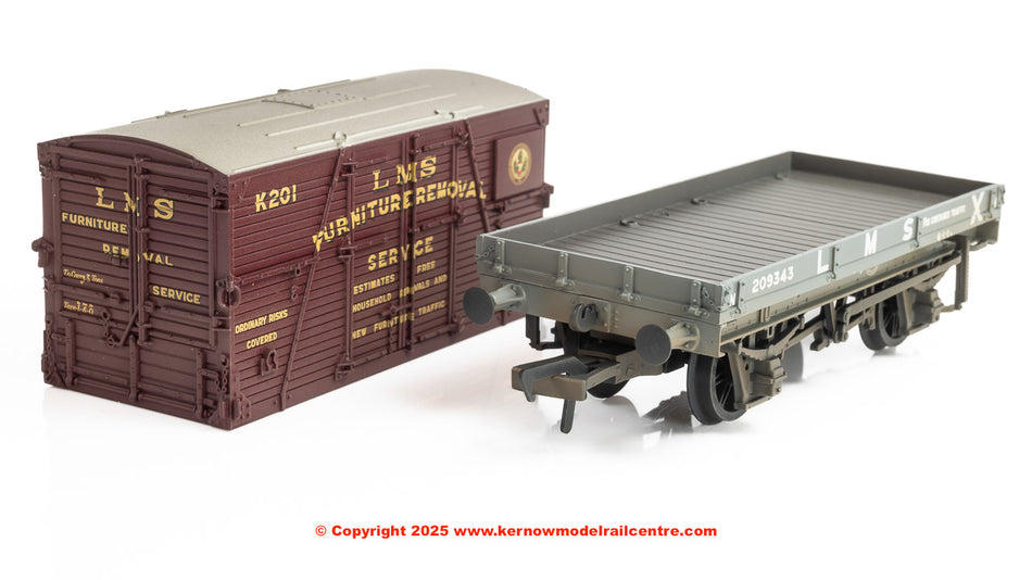 37-482A Bachmann 1 Plank Wagon LMS Grey Furniture Removal