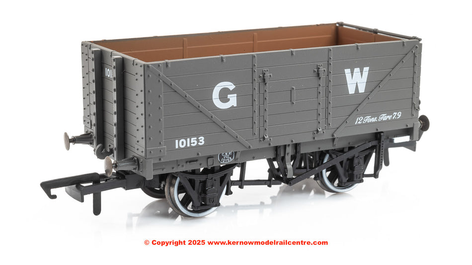 OR76MW7034 Oxford Rail 7 Plank Wagon number 10153 - GW Grey