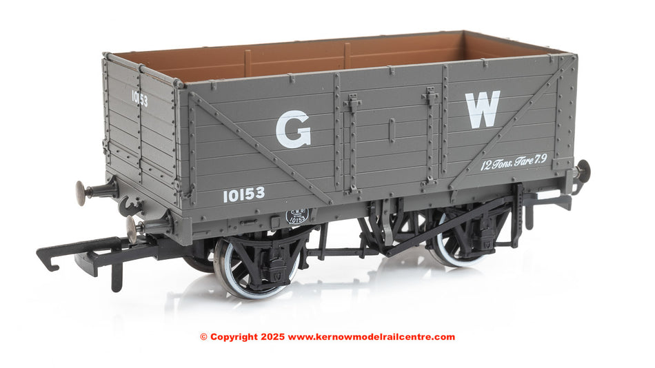 OR76MW7034 Oxford Rail 7 Plank Wagon number 10153 - GW Grey