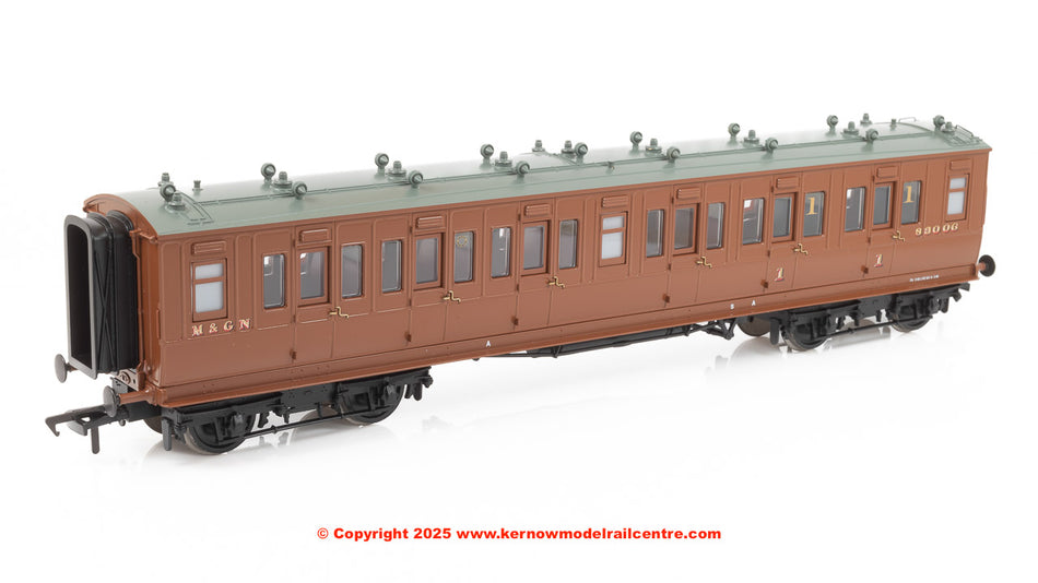 39-861 Bachmann LNWR 50ft Arc Roof Composite Corridor M&GN Brown