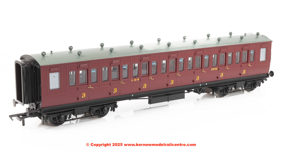 39-873A Bachmann LNWR 50ft Arc Roof Third Corridor LMS Crimson