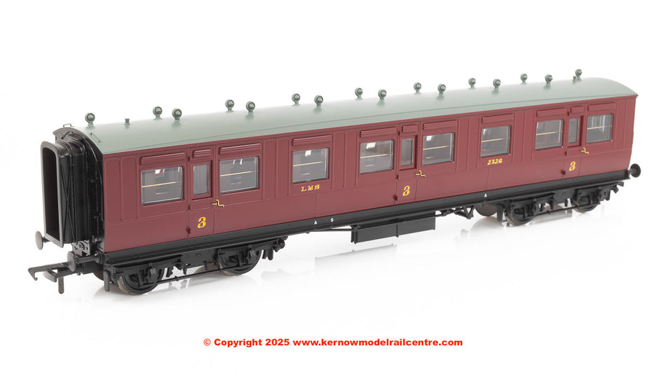 39-873 Bachmann LNWR 50ft Arc Roof Third Corridor LMS Crimson