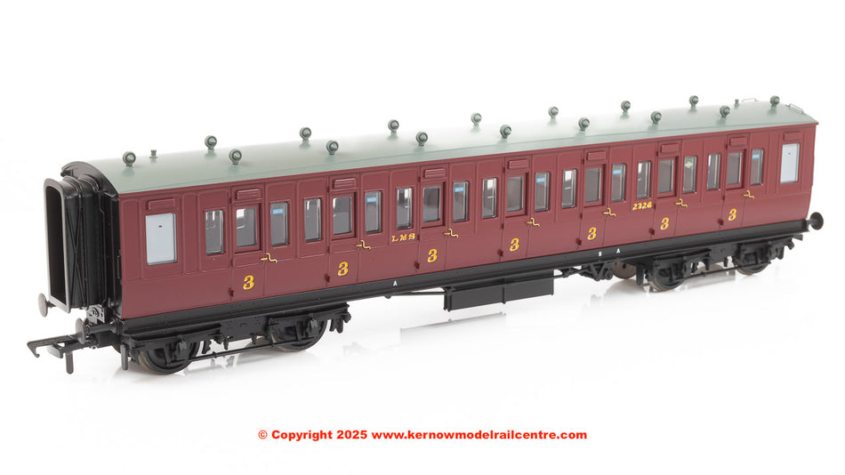 39-873 Bachmann LNWR 50ft Arc Roof Third Corridor LMS Crimson