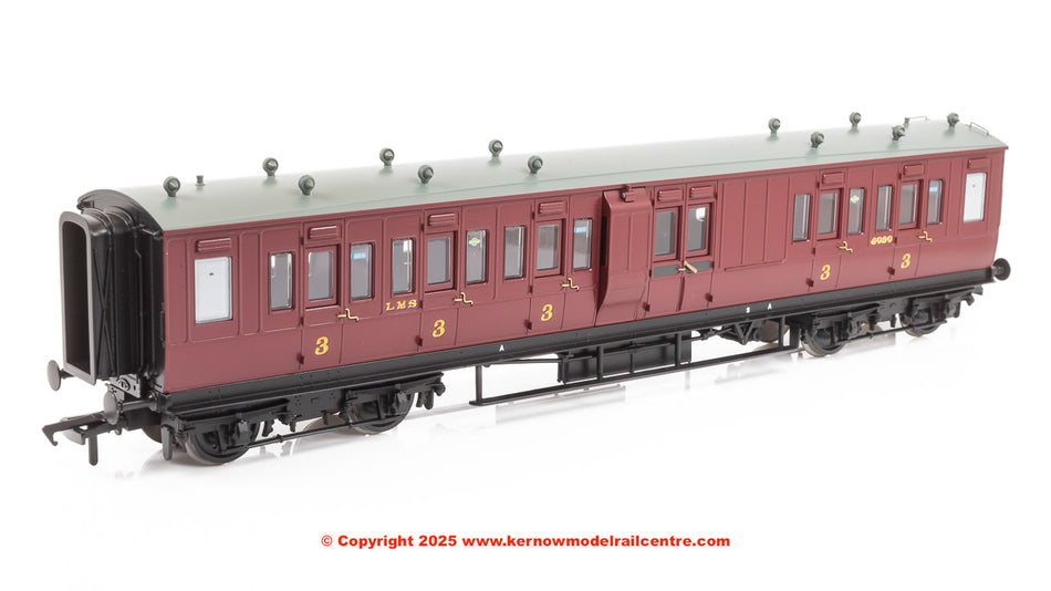 39-883 Bachmann LNWR 50ft Arc Roof Brake Third Corridor LMS