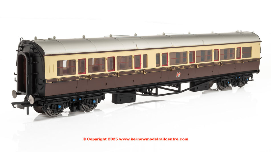 R40468 Hornby GWR Collett Bow Ended Coach Corridor Comp RH 6522
