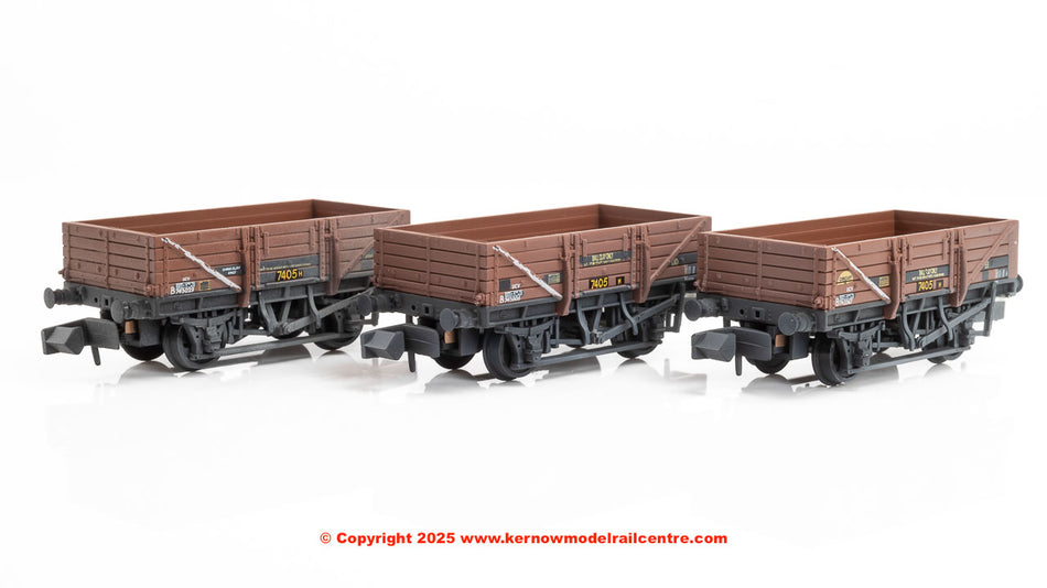 377-491 Graham Farish 5 Plank China Clay 3-Wagon Pack BR Bauxite