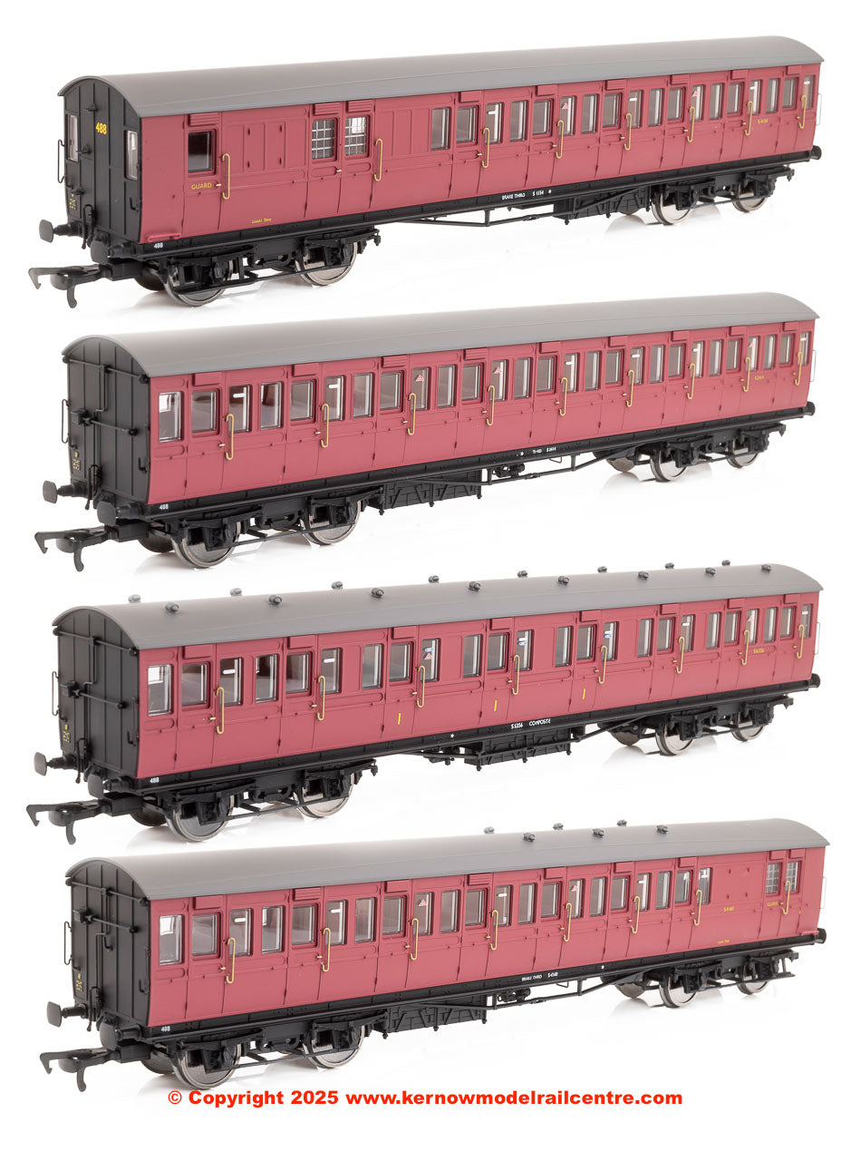 E86023 EFE Rail LBSCR 54ft Isle of Wight 4-Coach Pack BR Crimson