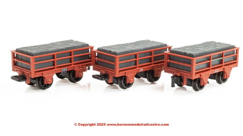 GR322 Peco FR 2 Ton Slate Wagon Triple Pack - Red