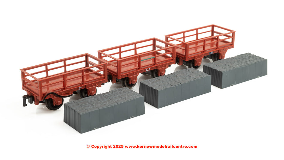 GR322 Peco FR 2 Ton Slate Wagon Triple Pack - Red