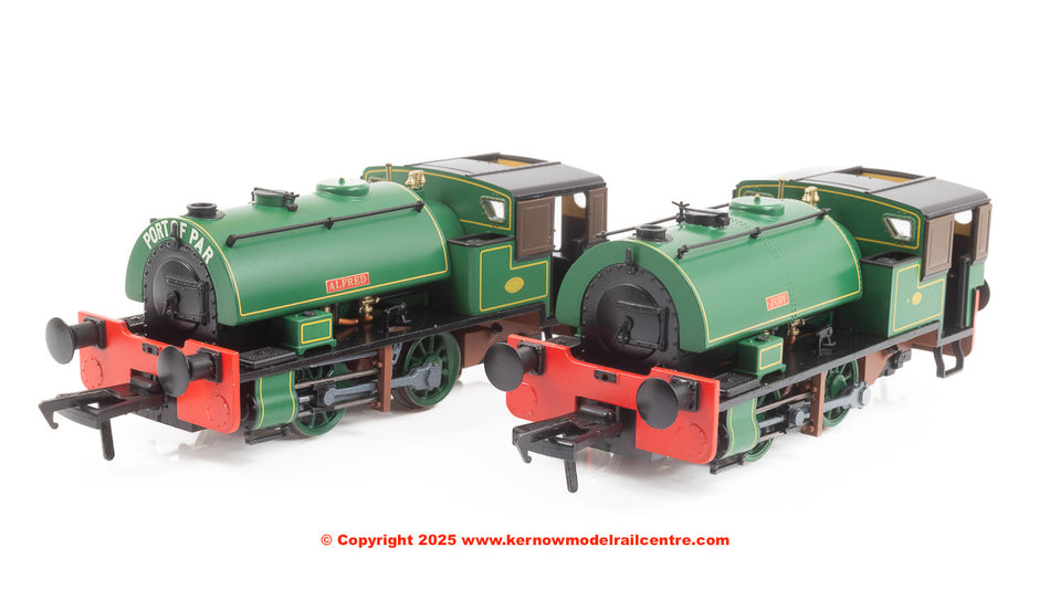 968001 Rapido Port of Par Bagnall Twin Pack Lined Dark Green
