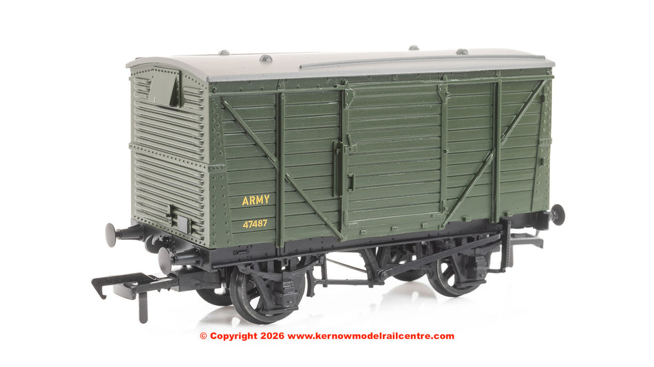 37-806A Bachmann LMS 12T Planked Ventilated Van ARMY Green