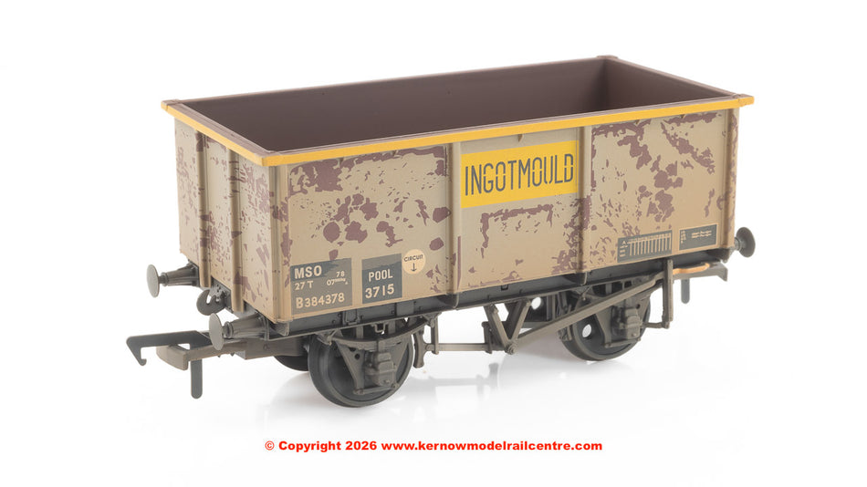 37-283 Bachmann BR 27T MSO Steel Tippler BR Grey & Yellow 'INGOT