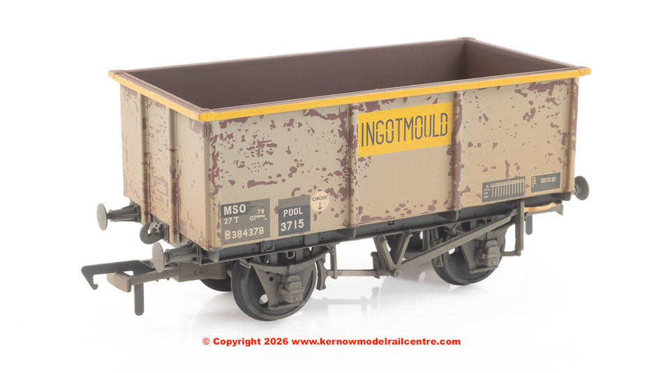 37-283 Bachmann BR 27T MSO Steel Tippler BR Grey & Yellow 'INGOT