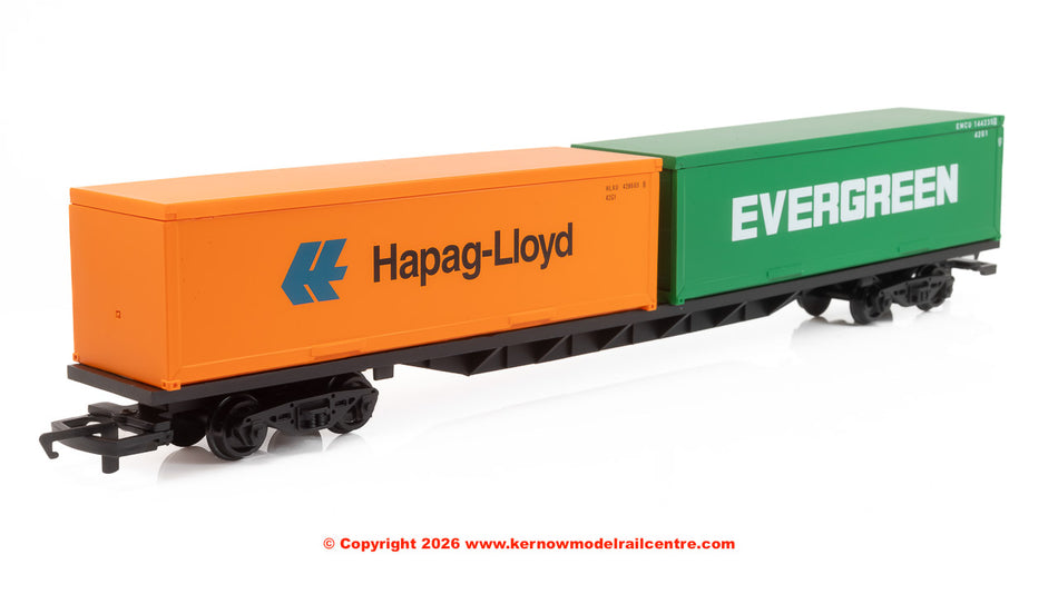R60360 Hornby Railroad BR FFA Container Wagon with two 30 contai