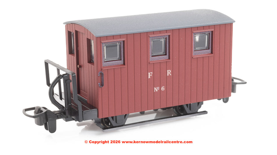 GR591A Peco FR Quarryman Brake Van, Single Balcony Brown, No.6