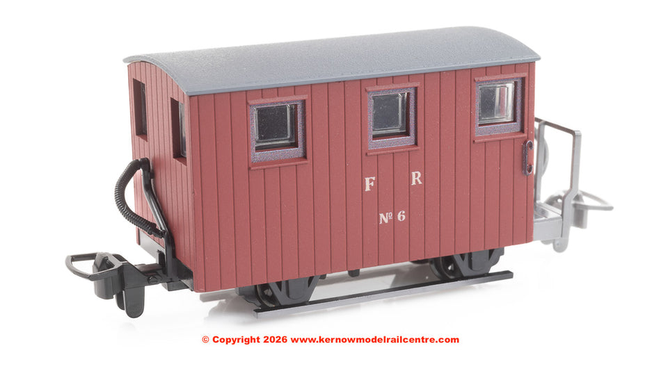 GR591A Peco FR Quarryman Brake Van, Single Balcony Brown, No.6