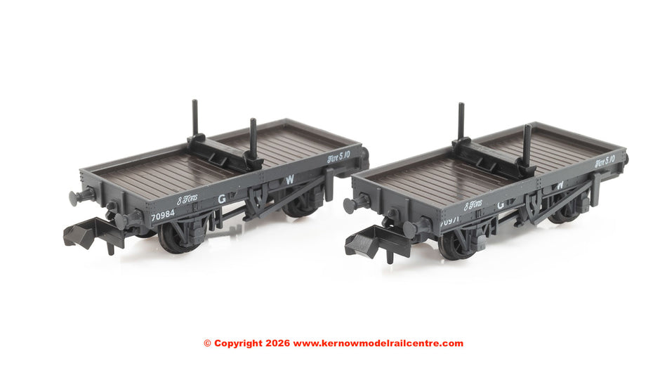 NR1150W Peco 4 Wheel Bolster Wagon Twin Pack - GWR