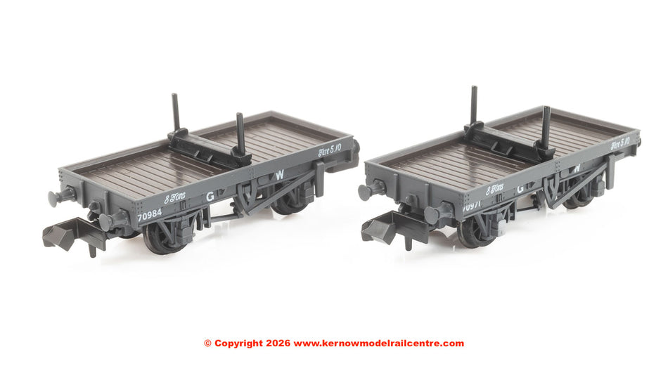 NR1150W Peco 4 Wheel Bolster Wagon Twin Pack - GWR