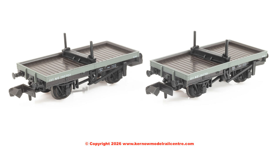 NR1151E Peco 4 Wheel Bolster Wagon Twin Pack - LNER