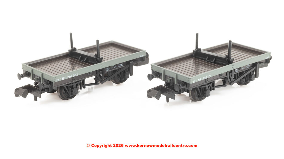 NR1151E Peco 4 Wheel Bolster Wagon Twin Pack - LNER