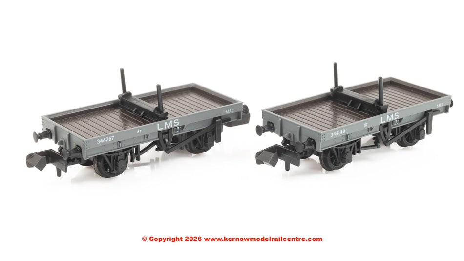 NR1153M Peco 4 Wheel Bolster Wagon Twin Pack - LMS