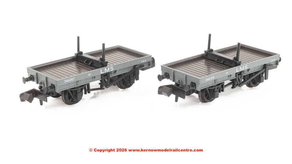 NR1153M Peco 4 Wheel Bolster Wagon Twin Pack - LMS