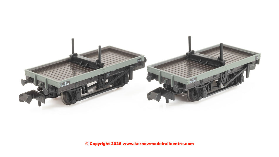 NR1154B Peco 4 Wheel Bolster Wagon Twin Pack - BR