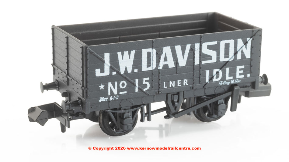 NR7021P Peco 7 Plank Open Wagon - No 15 J W Davison Ldle LNER