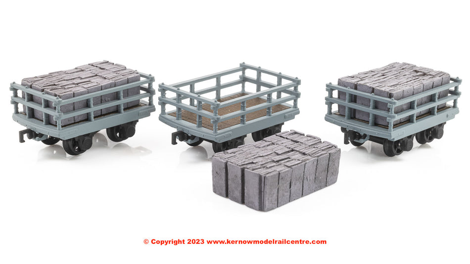 393-227 Bachmann Dinorwic Slate Wagons with sides 3-Pack Grey