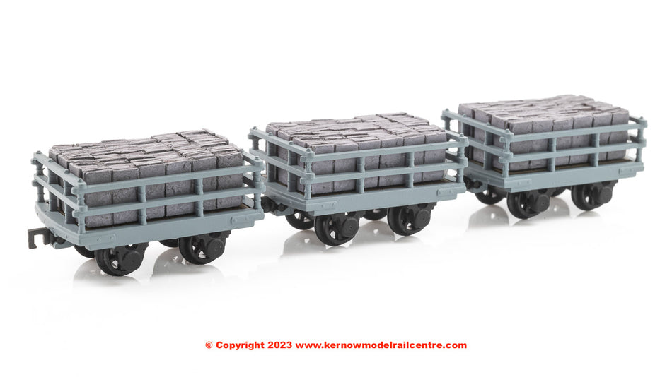 393-227 Bachmann Dinorwic Slate Wagons with sides 3-Pack Grey