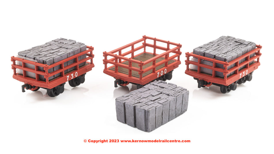 393-228 Bachmann Dinorwic Slate Wagons with sides 3-Pack Red