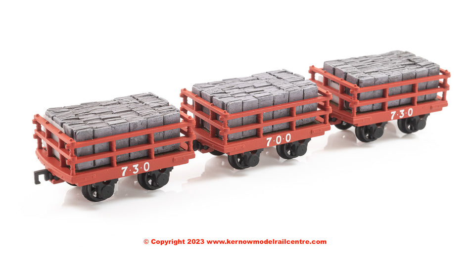 393-228 Bachmann Dinorwic Slate Wagons with sides 3-Pack Red