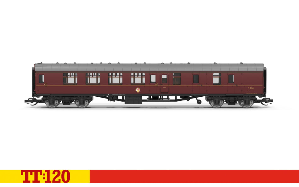 TT4104 Hornby Mk1 Brake Corridor Second BSK Coach - M34686 - BR Maroon