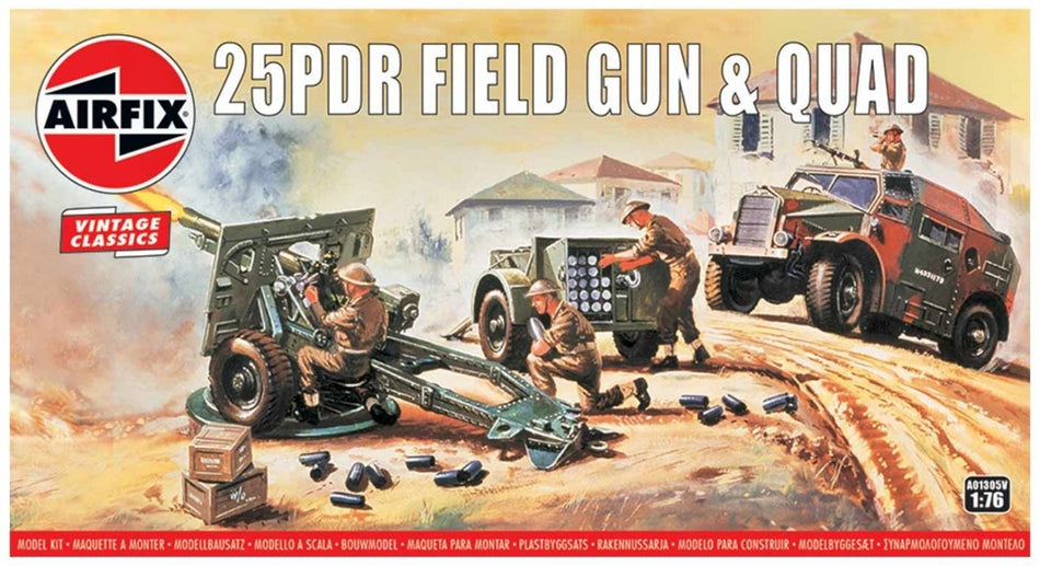A01305V Airfix 25pdr Field Gun and Quad Tank Model Kit