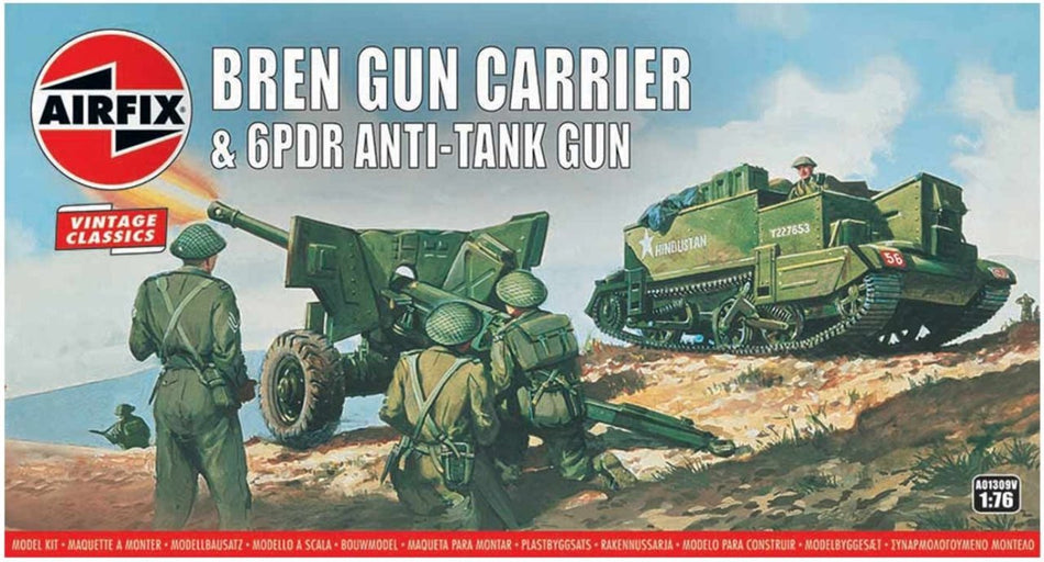 A01309V Airfix Bren Gun Carrier and 6pdr Anti-Tank Gun Model Kit