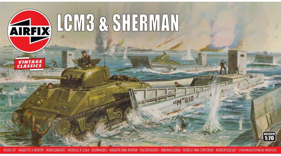A03301V Airfix LCM III Landing Craft and Sherman Tank Kit