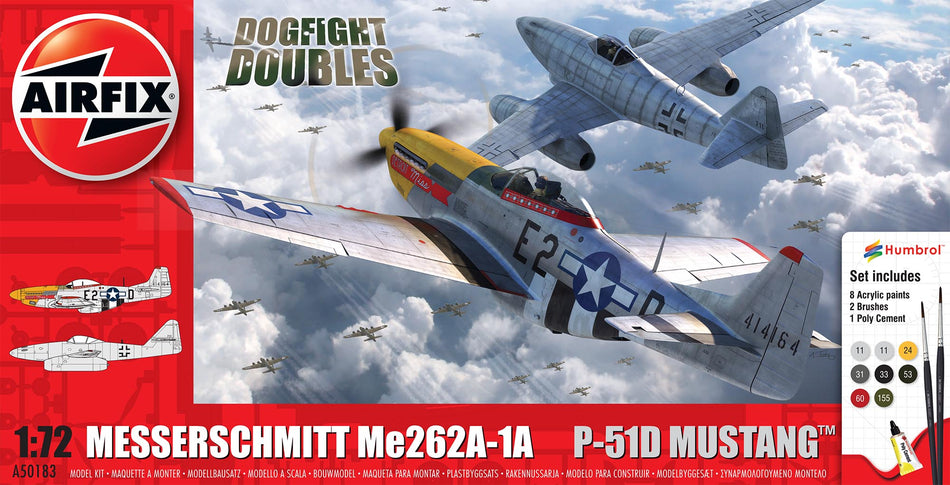 A50183 Aifix Messerschmitt Me262 P-51D Mustang Dogfight Dble