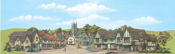 SK36 Peco Scenic Background - Town Medium