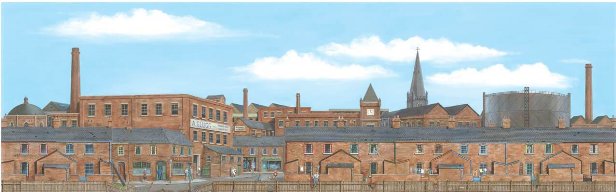 SK45 Peco Scenic Background - Old Industrial Town Medium