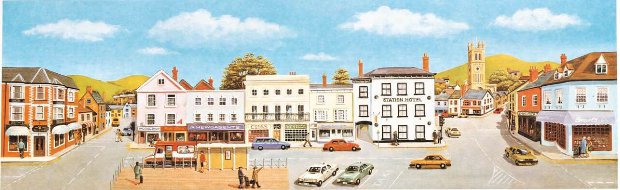 SK49 Peco Scenic Background - Market Town Medium