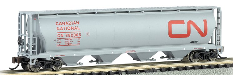 19163 Bachmann Canadian 4-Bay Cylindrical Grain Hopper