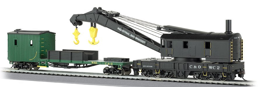 16122 Bachmann HO 250-Ton Steam Crane Car And Boom Tender