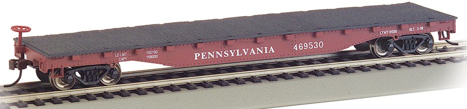 17314 Bachmann HO 40 ft Flat Car Pennsylvania