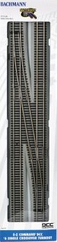 44137 Bachmann HO E-Z Command DCC 6 Single Crossover Turnout