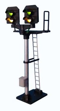 B401 Berko 2 aspect distant (Y/G) signal T junction square head