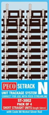 ST3002 Peco Setrack Short Straight